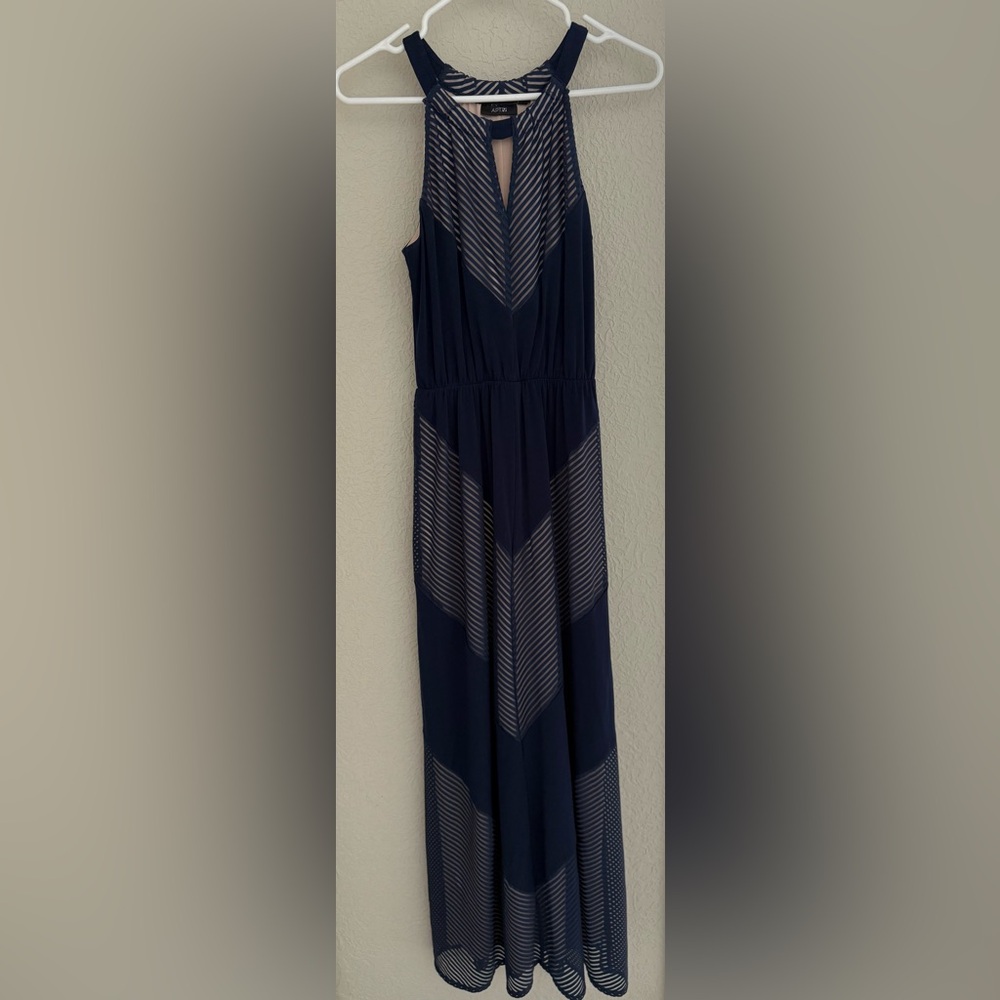 Apt. 9 Dark Blue Striped Halter Dress